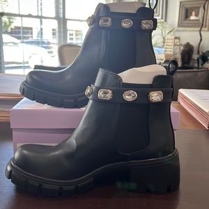 Brand new madden girl black boots with jewels size 10